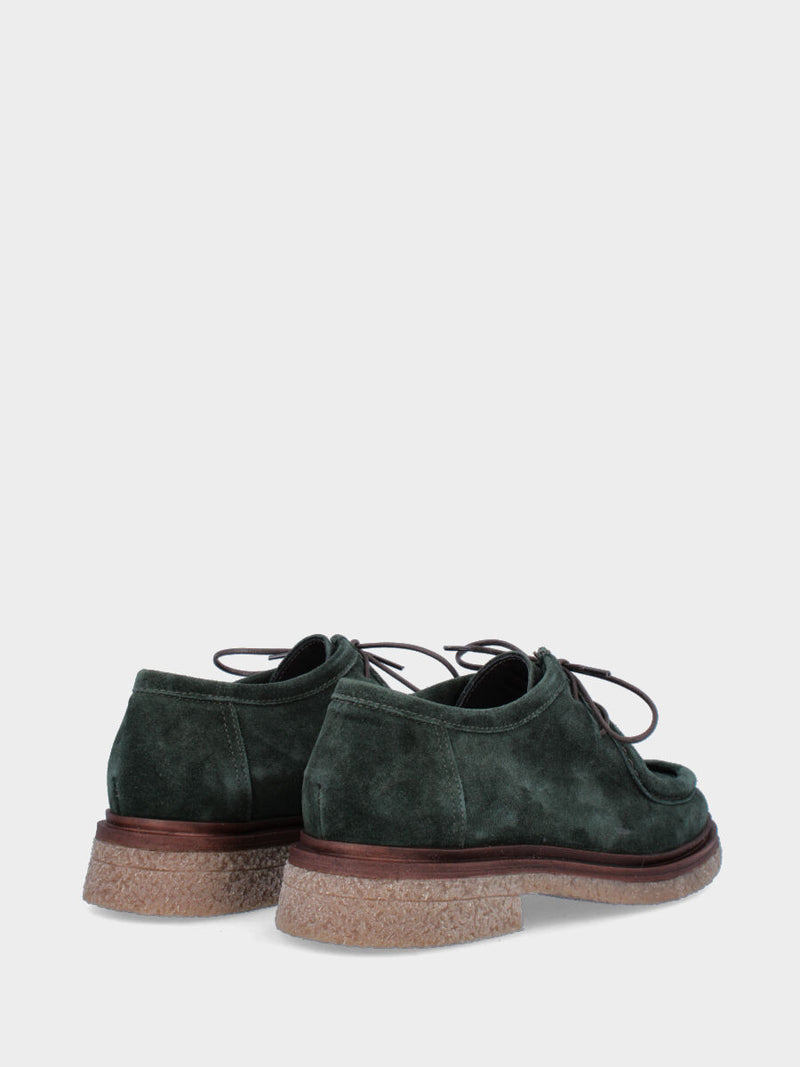 Stringata verde in pelle tipo paraboot