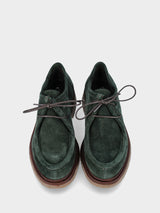 Stringata verde in pelle tipo paraboot