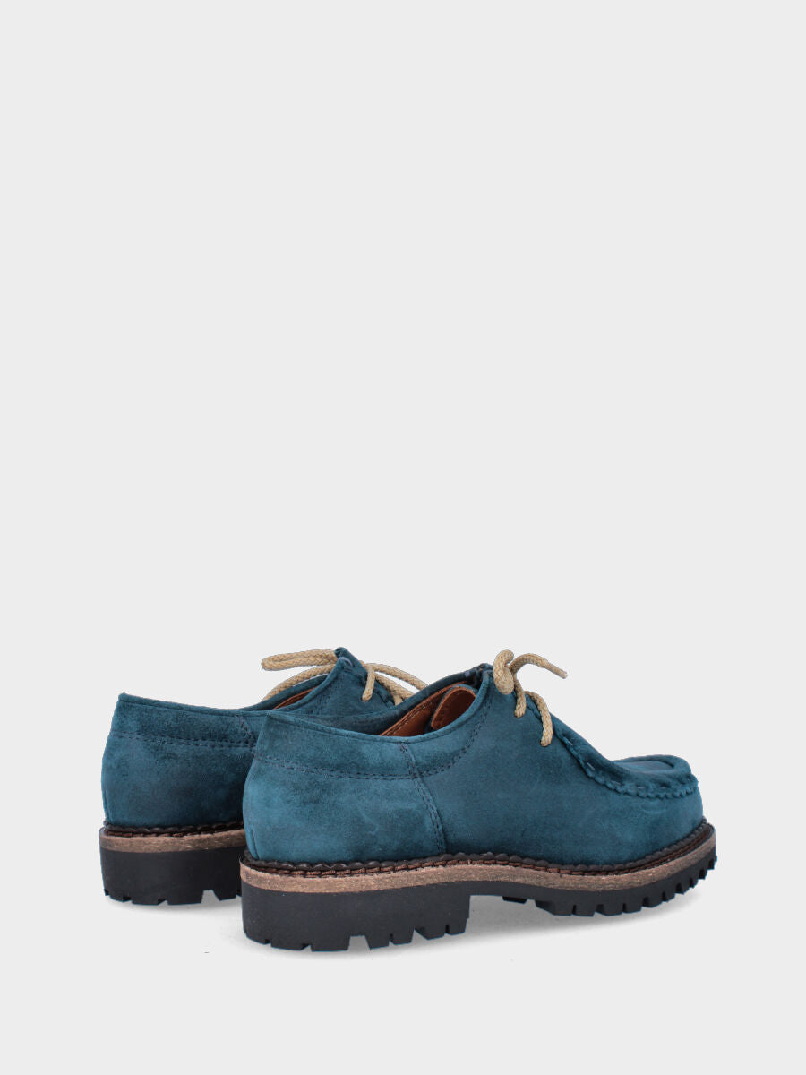 Stringata blu in pelle modello paraboot