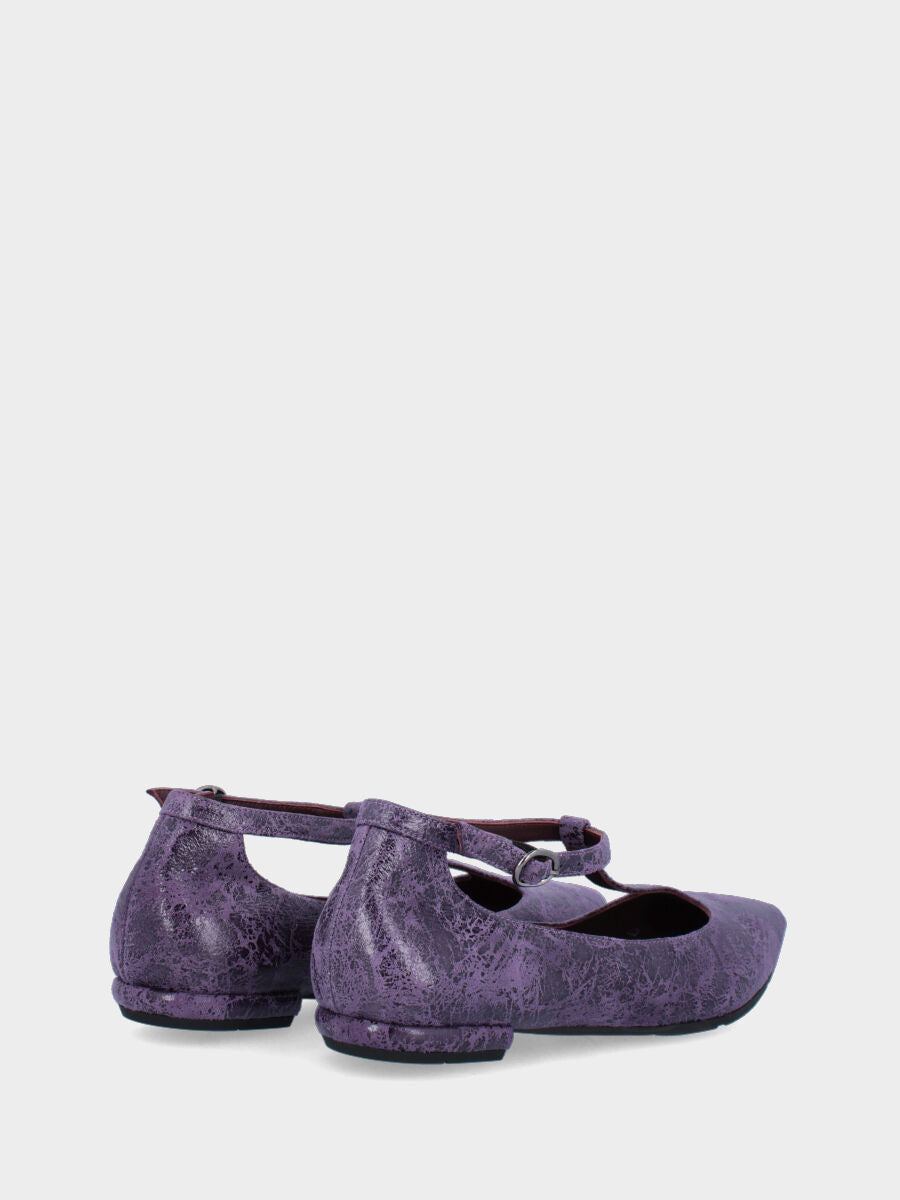 Purple leather ballet flat Charleston model