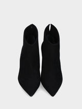 Stivaletto alla caviglia nero in pelle con tacco a stiletto