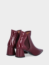 Stivaletto bordeaux in vernice con elastici a goccia