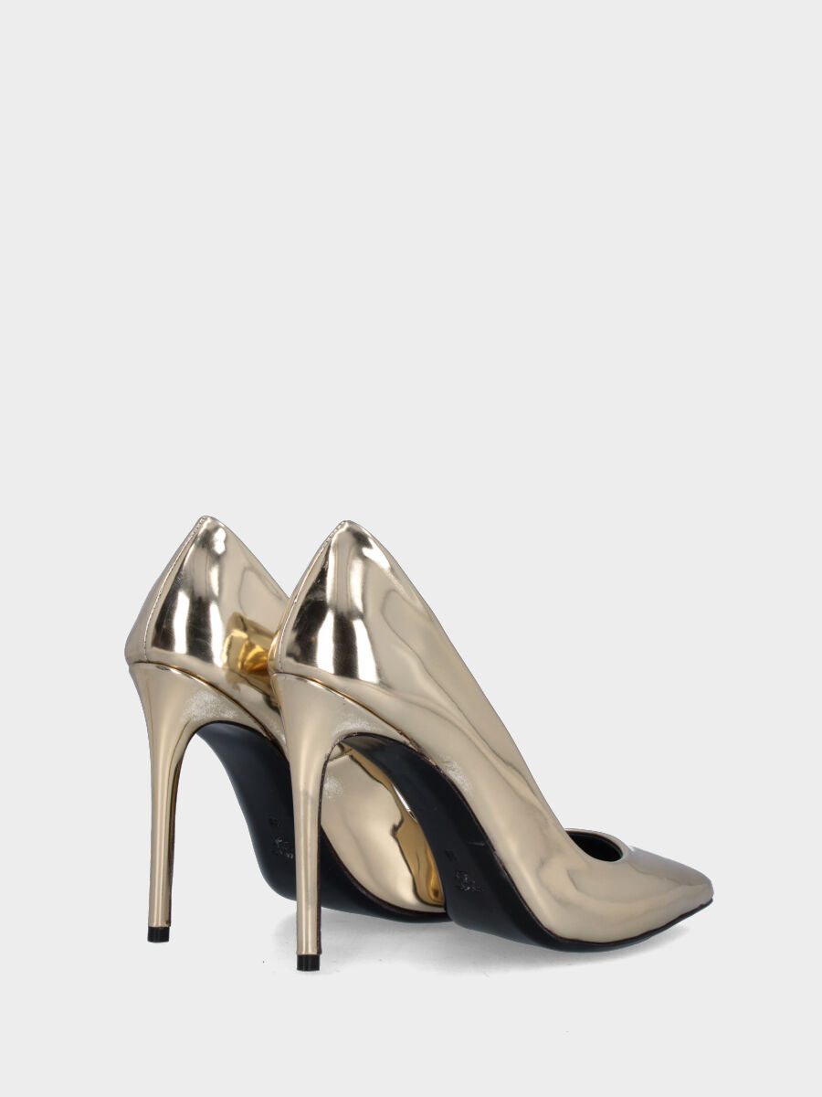 Décolleté oro in vernice con tacco a stiletto
