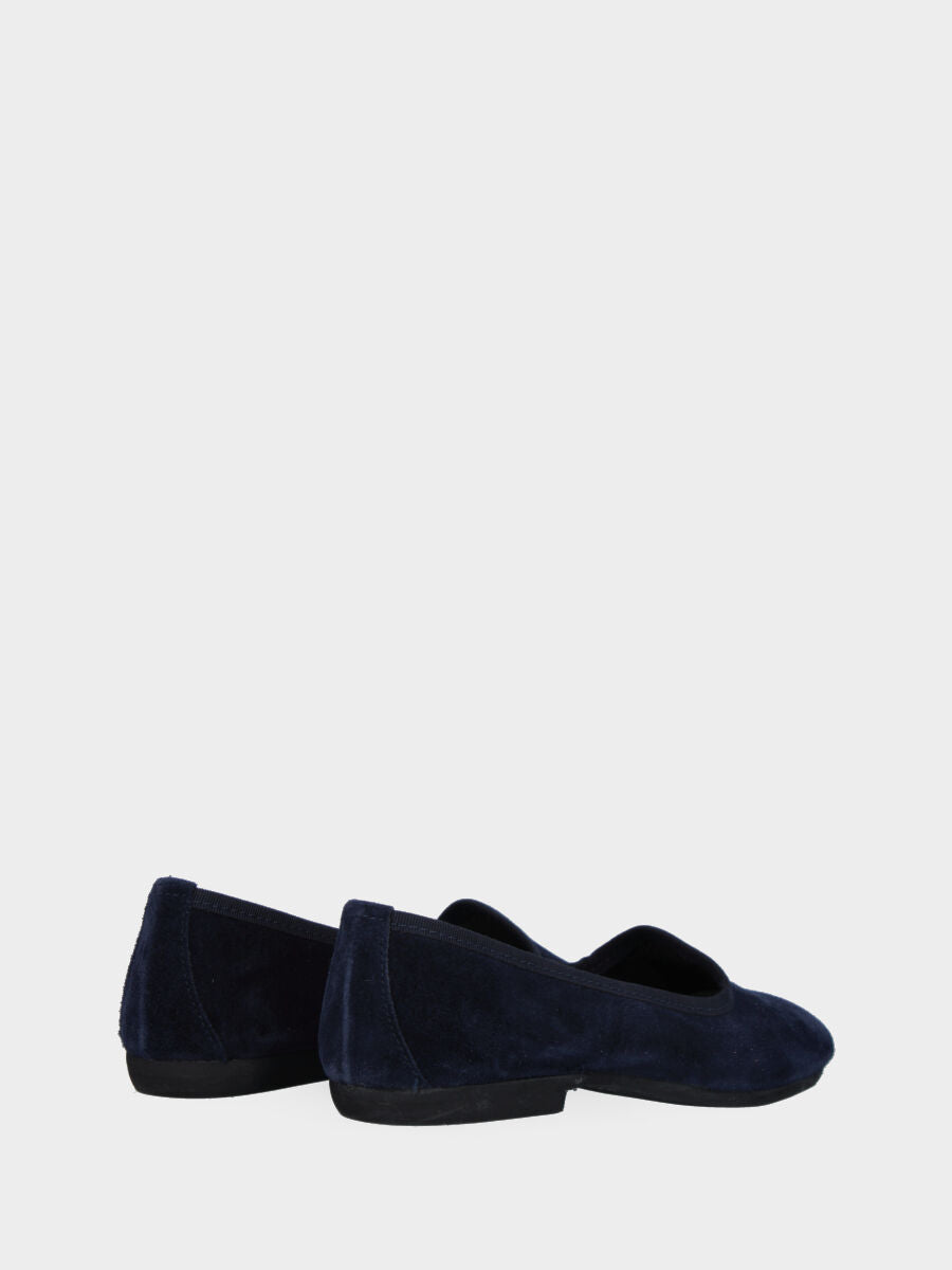 Pantofolina blu in pelle