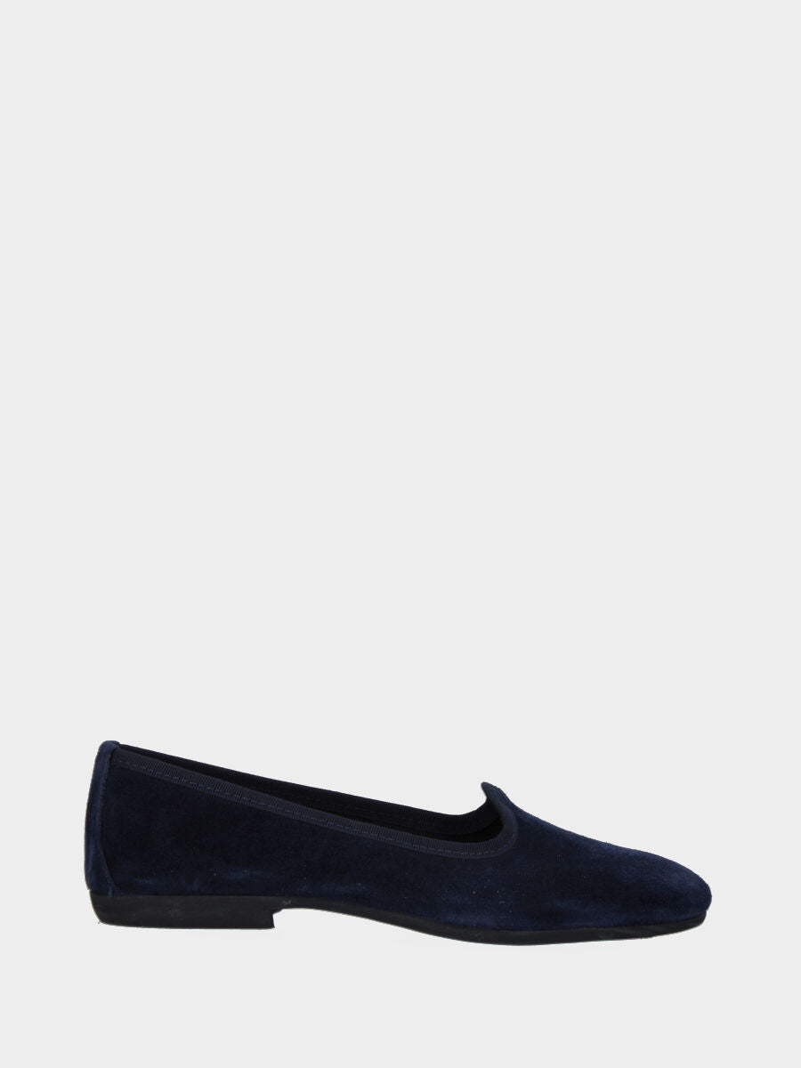 Pantofolina blu in pelle