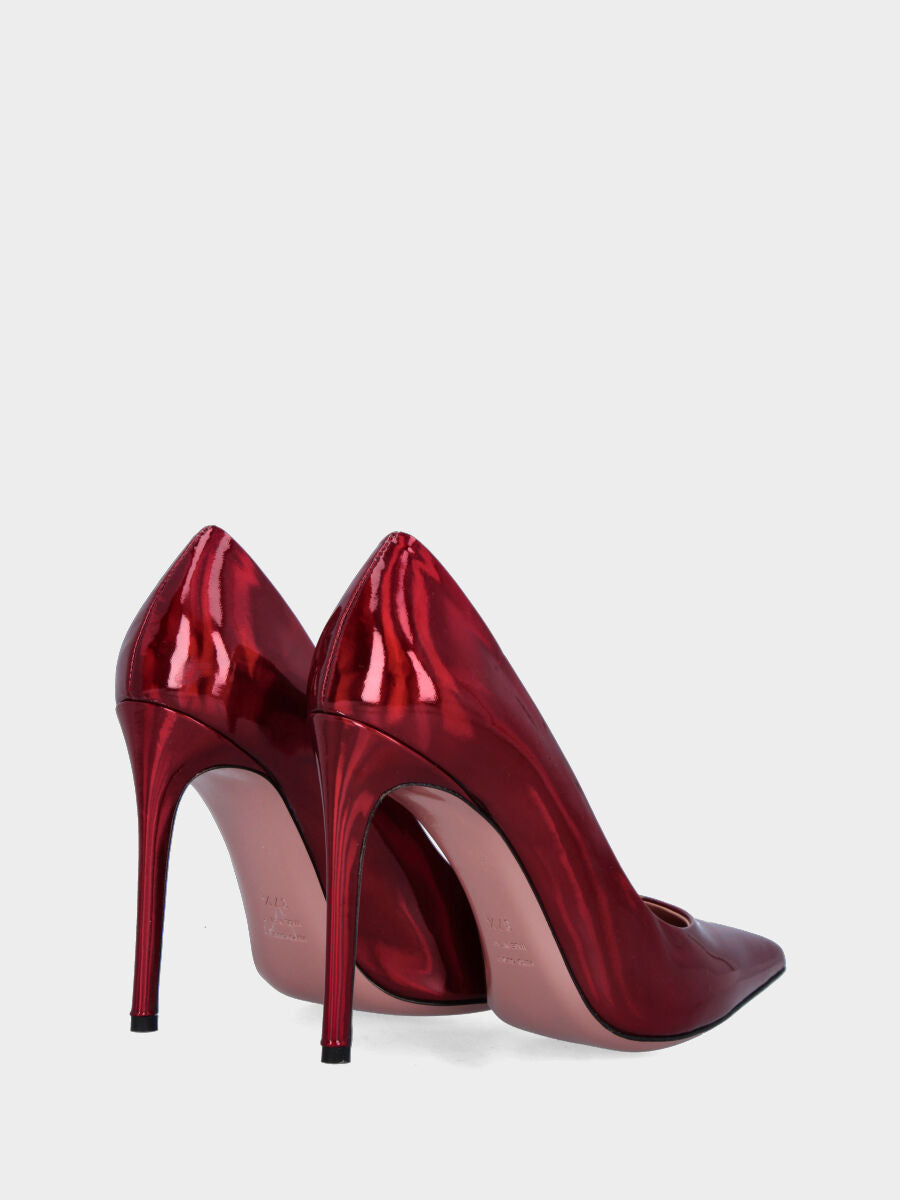 Sandalo monoblocco in vitello rosso con fascia ripiegata