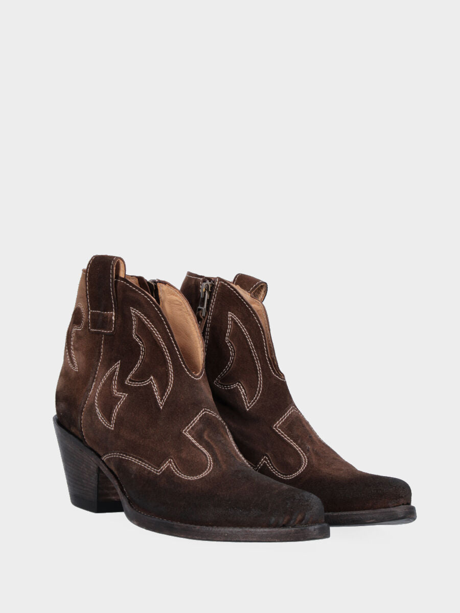 Campero basse marron en cuir avec inserts doublés