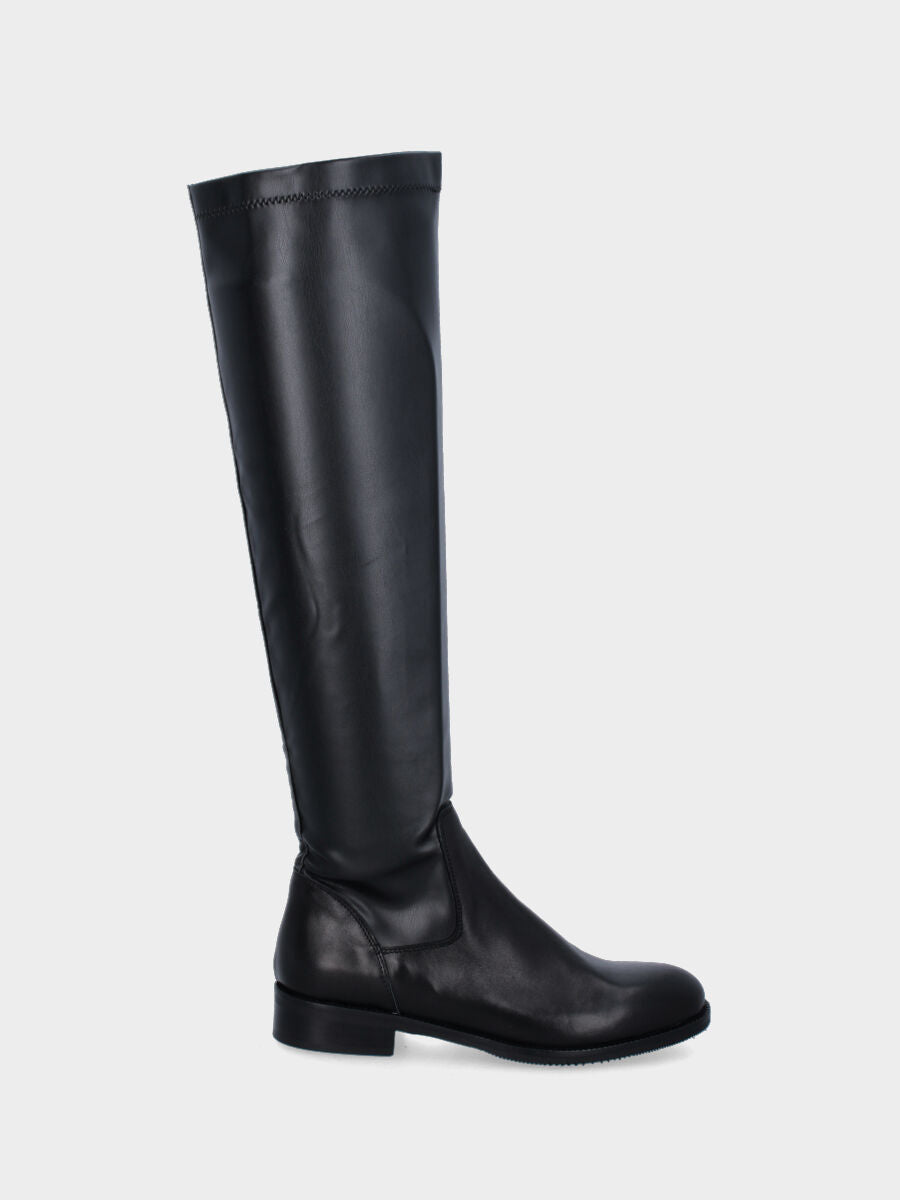 Stivale nero in pelle aderente