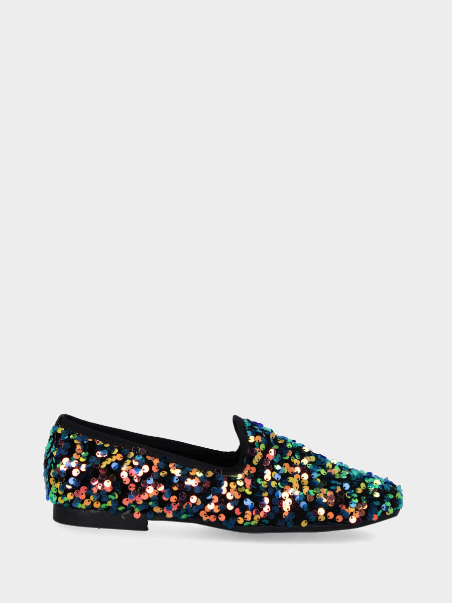 Multicolor slipper with sequins