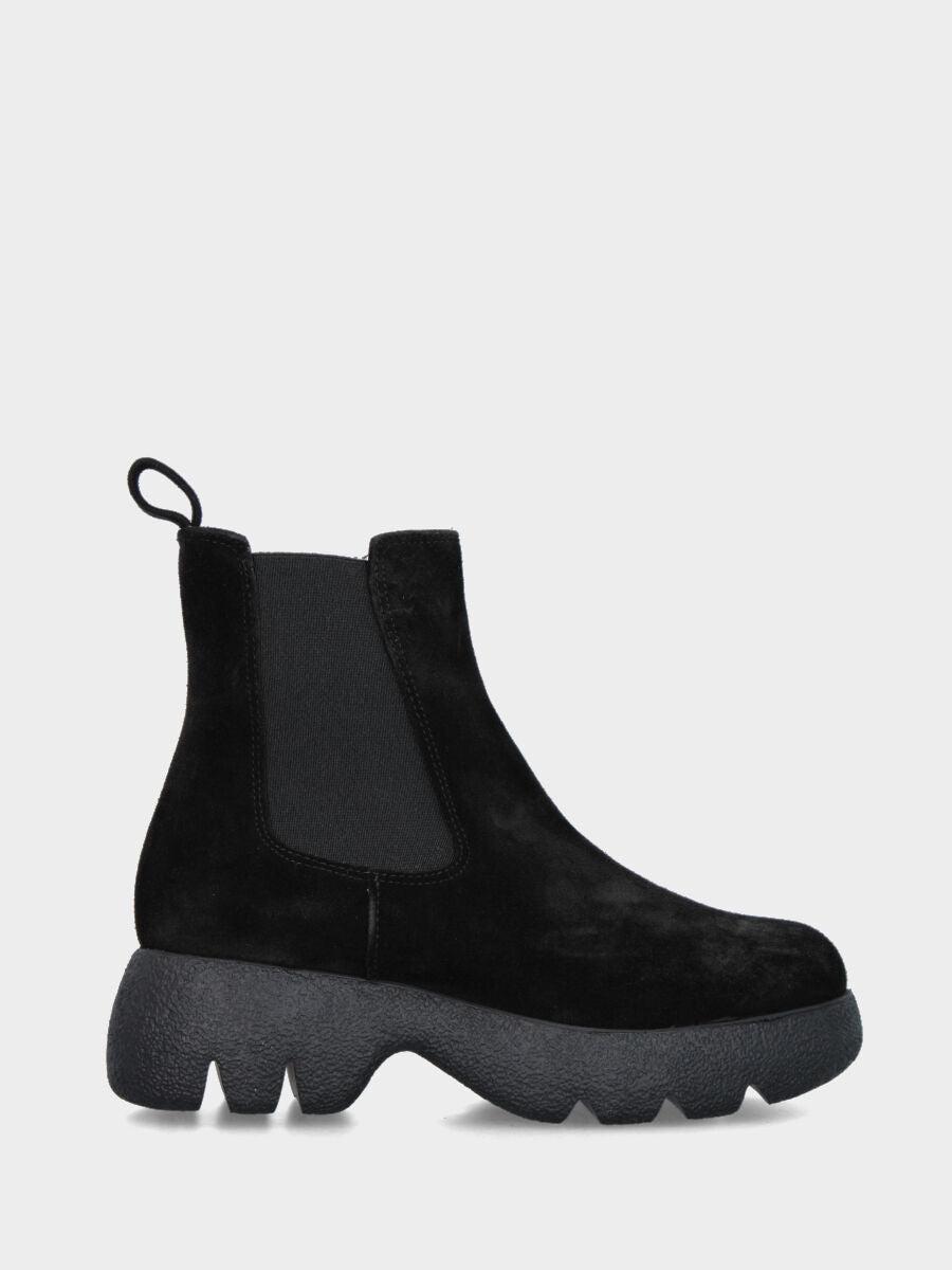 Beatles in velour nero con fondo incavato dentellato