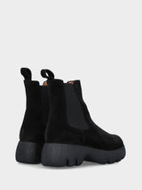Beatles in velour nero con fondo incavato dentellato
