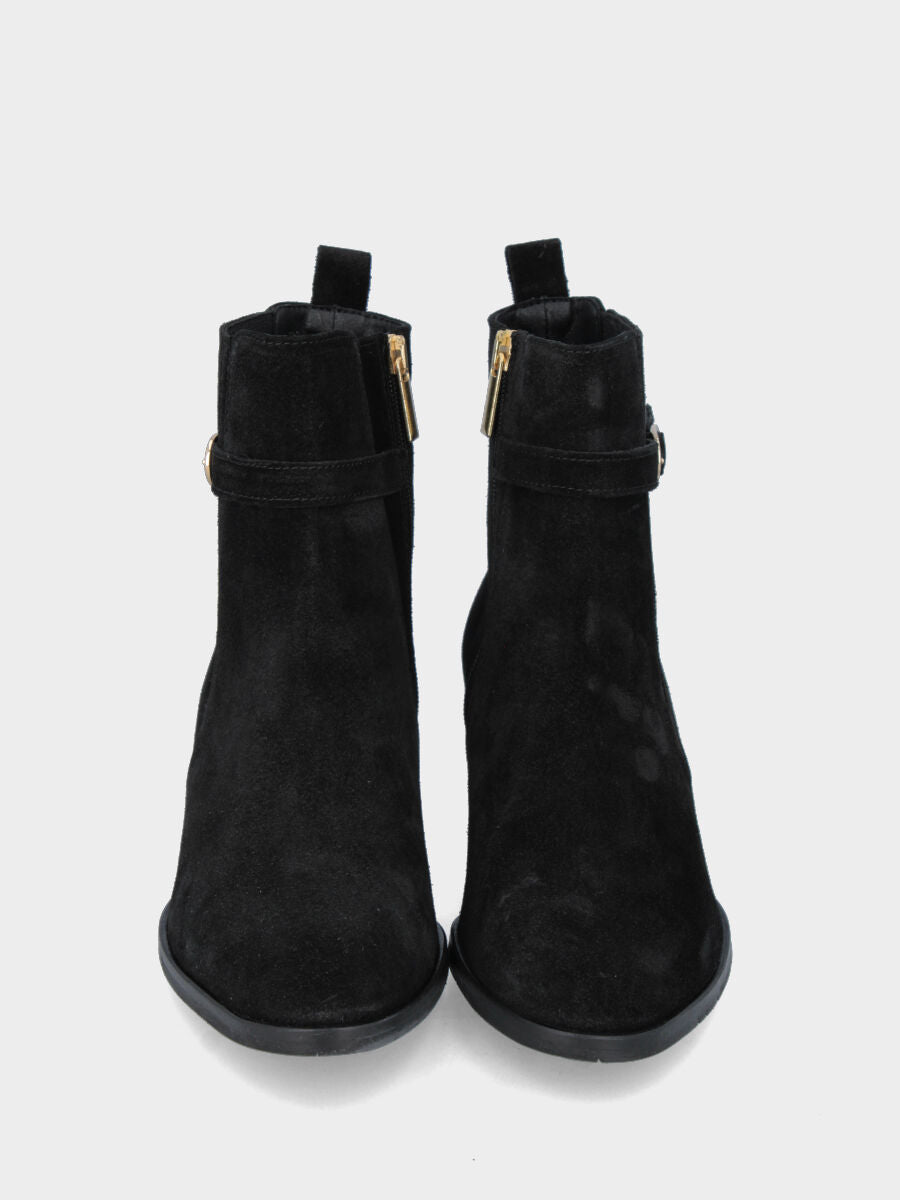 Beatles in camoscio nero con elastici laterali fasciati in pelle