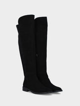 Stivale in camoscio nero con gambale elasticizzato