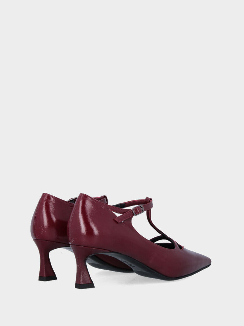 Charleston in verlux bordeaux con listino sul collo del piede