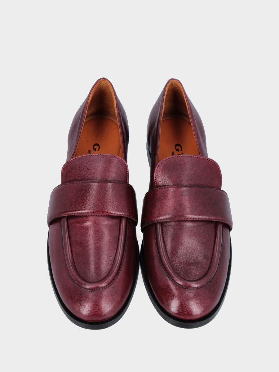 Sandalo monoblocco in vitello rosso con fascia ripiegata
