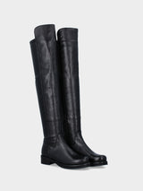 Stivale Weitzman in vitello nero con gambale sopra il ginocchio