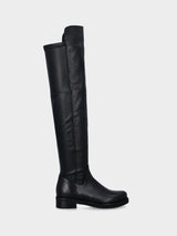 Stivale Weitzman in vitello nero con gambale sopra il ginocchio