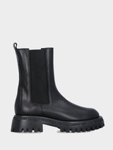 Beatles combat in vitello nero con platform carrarmato