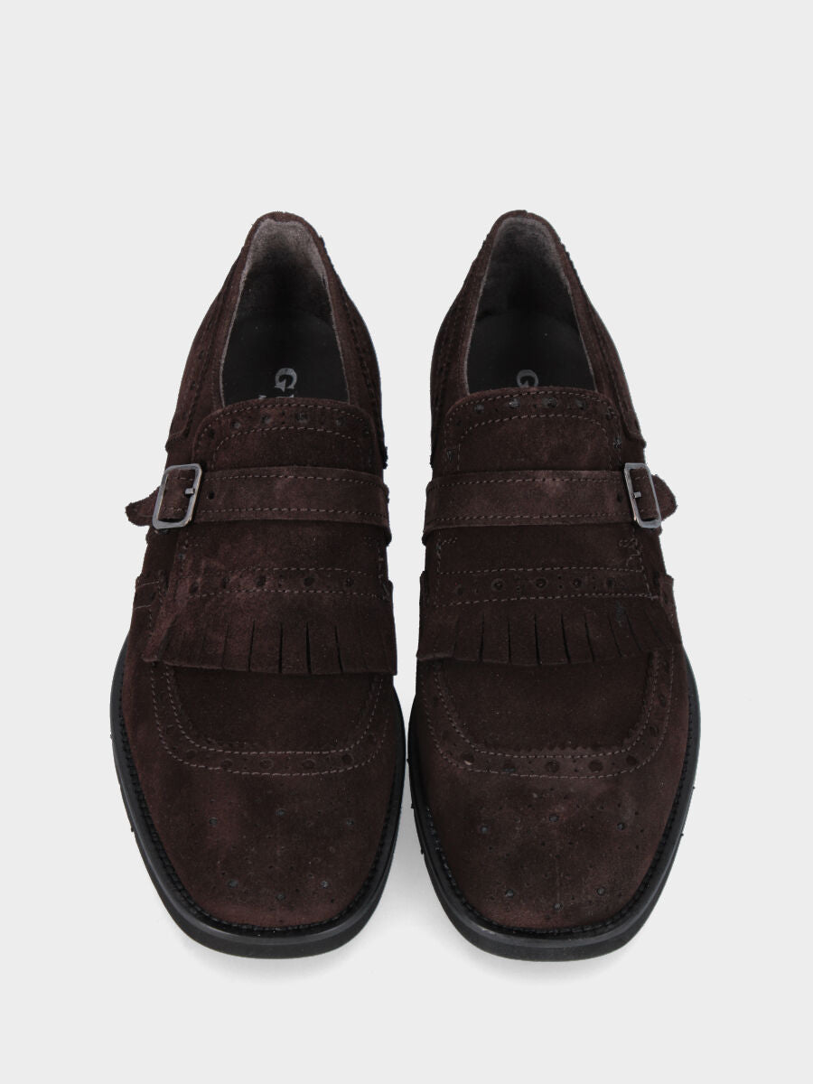 Sandalo monoblocco in vitello rosso con fascia ripiegata