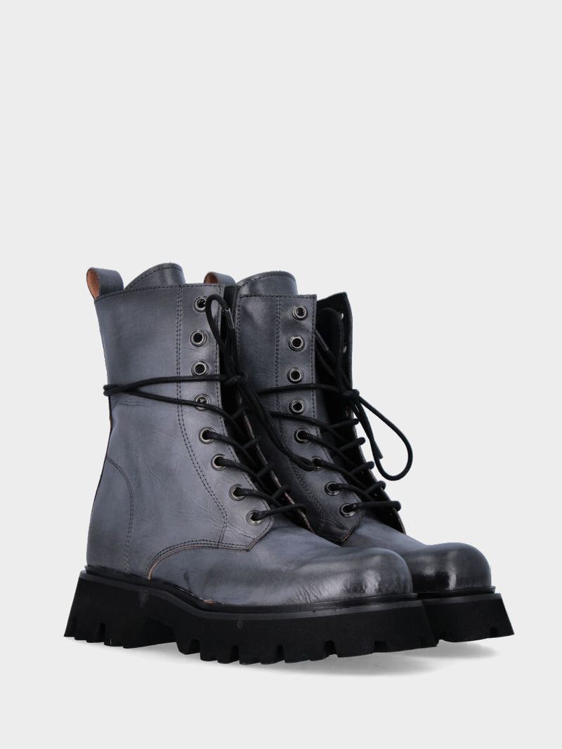 Polacco combat in vitello nero con suola extra light