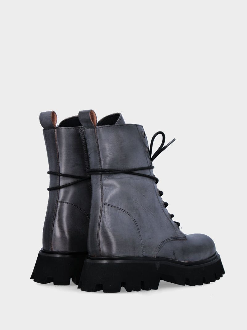 Polacco combat in vitello nero con suola extra light