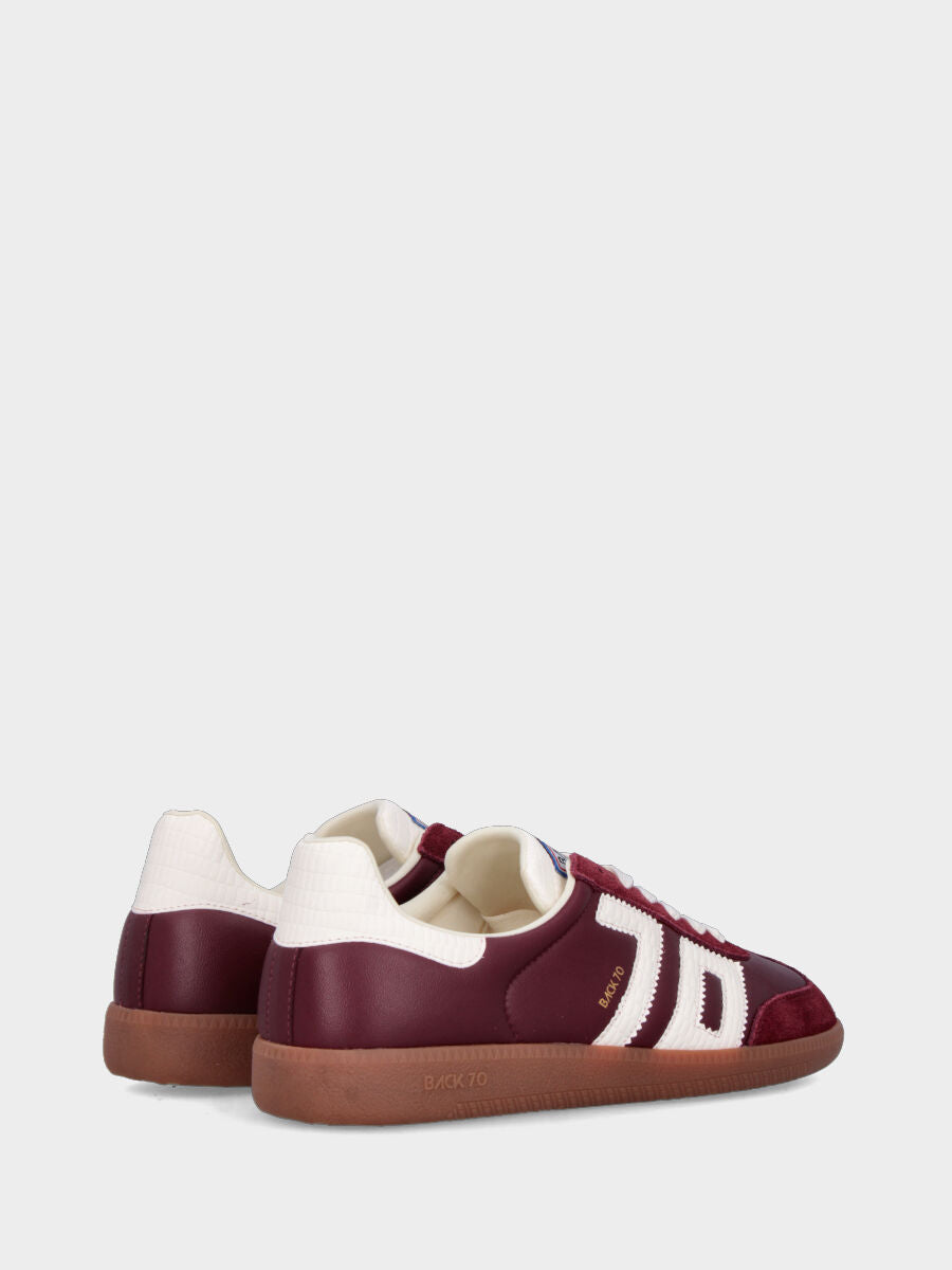 Sneaker in vitello bordeaux con fondo in gomma 20mm