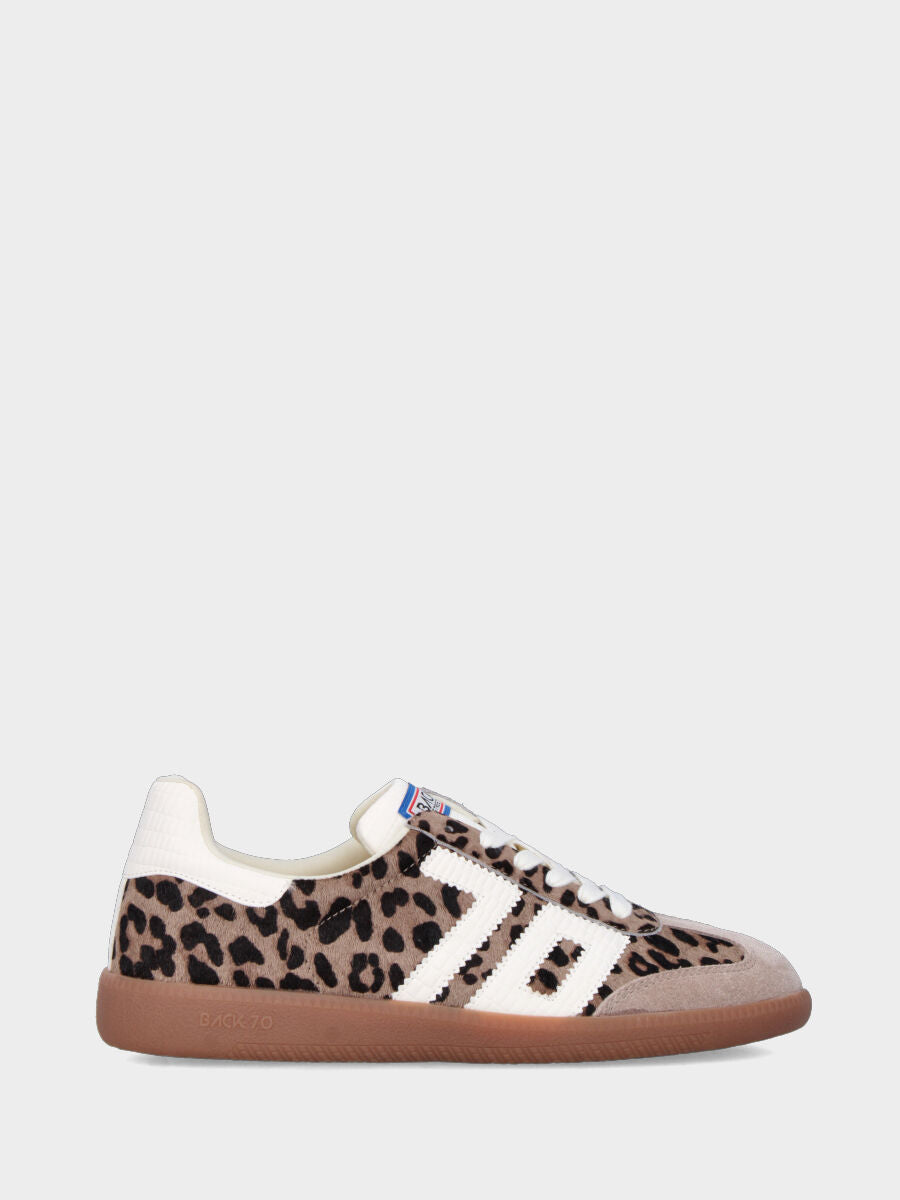 Sneaker in cavallino leopardato con fondo in gomma