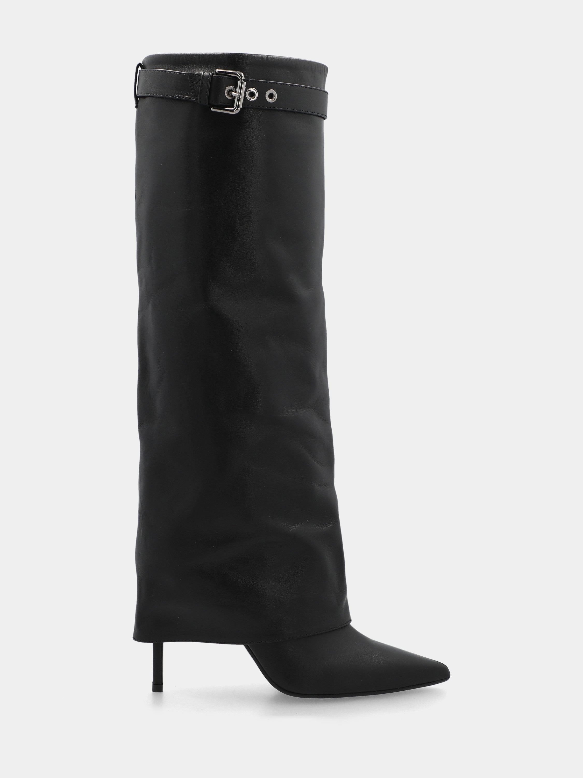 Sandalo monoblocco in vitello rosso con fascia ripiegata