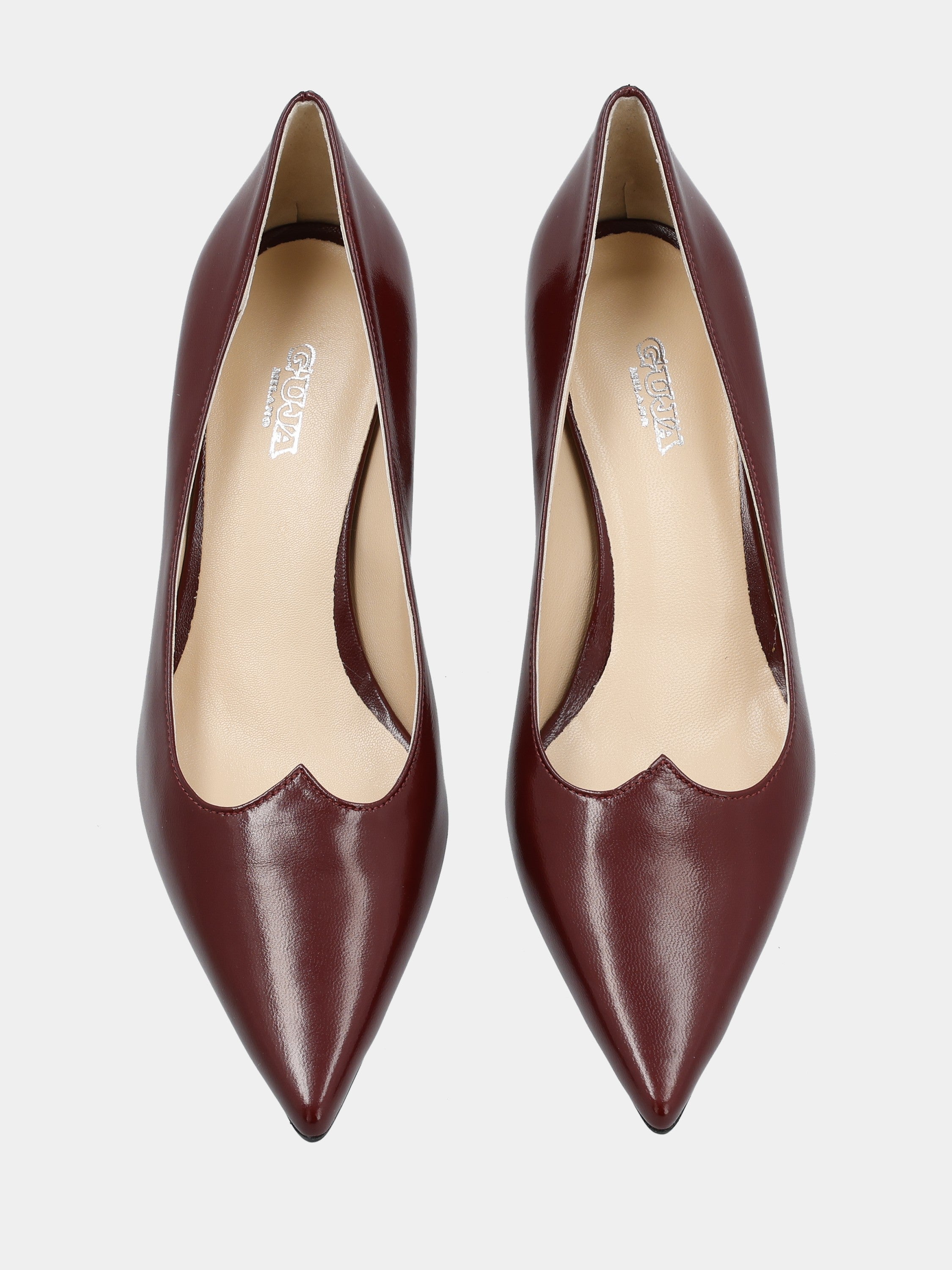 Sandalo monoblocco in vitello rosso con fascia ripiegata