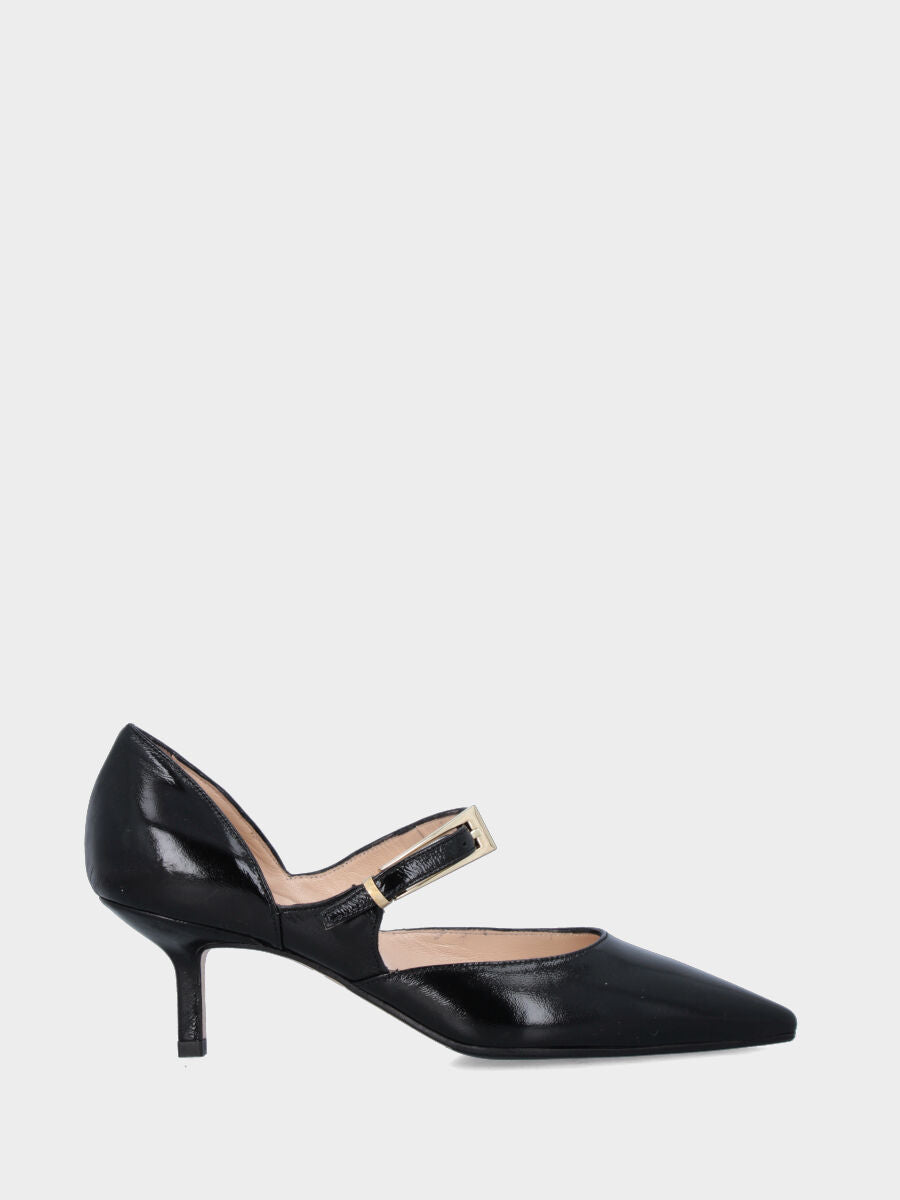 Mary Jane in verlux nero con scollo sagomato