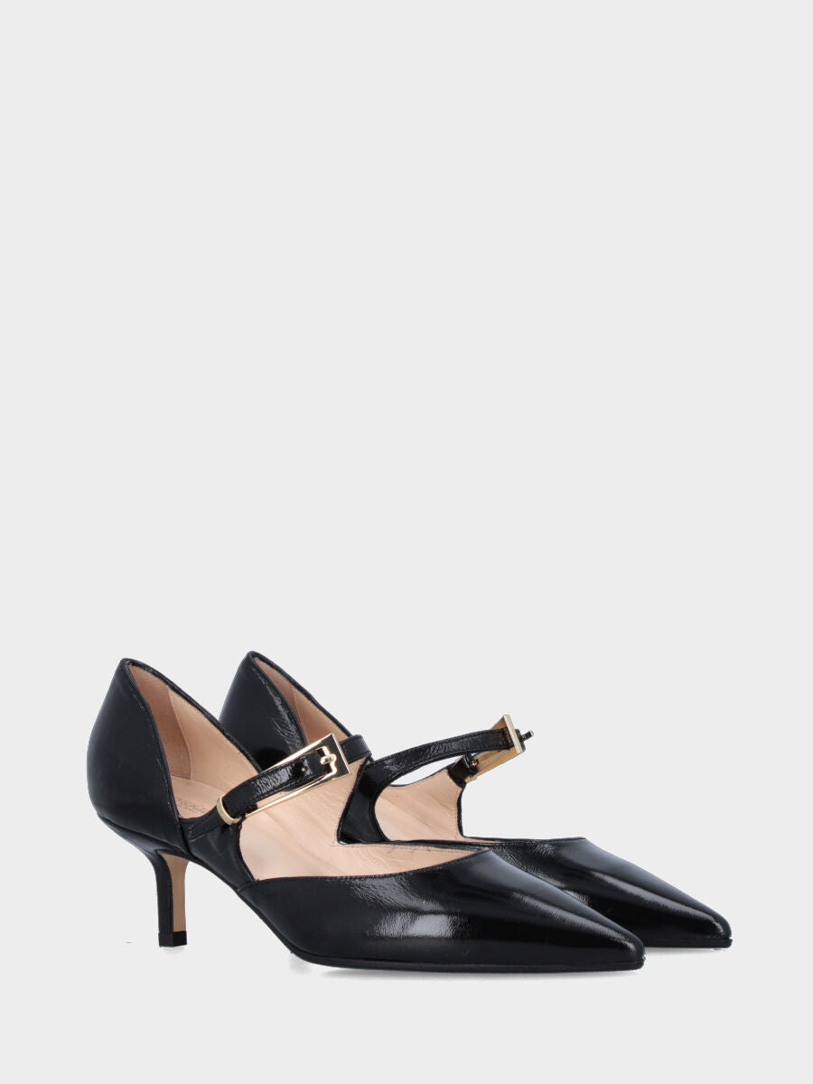Mary Jane in verlux nero con scollo sagomato