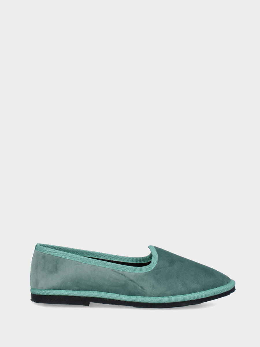 Friulana in smooth velvet sage with round toe and rubber sole