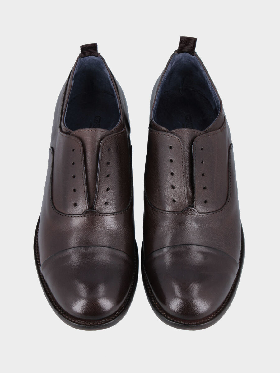 Francesina in vitello testa di moro con puntale e tomaia rivoltati