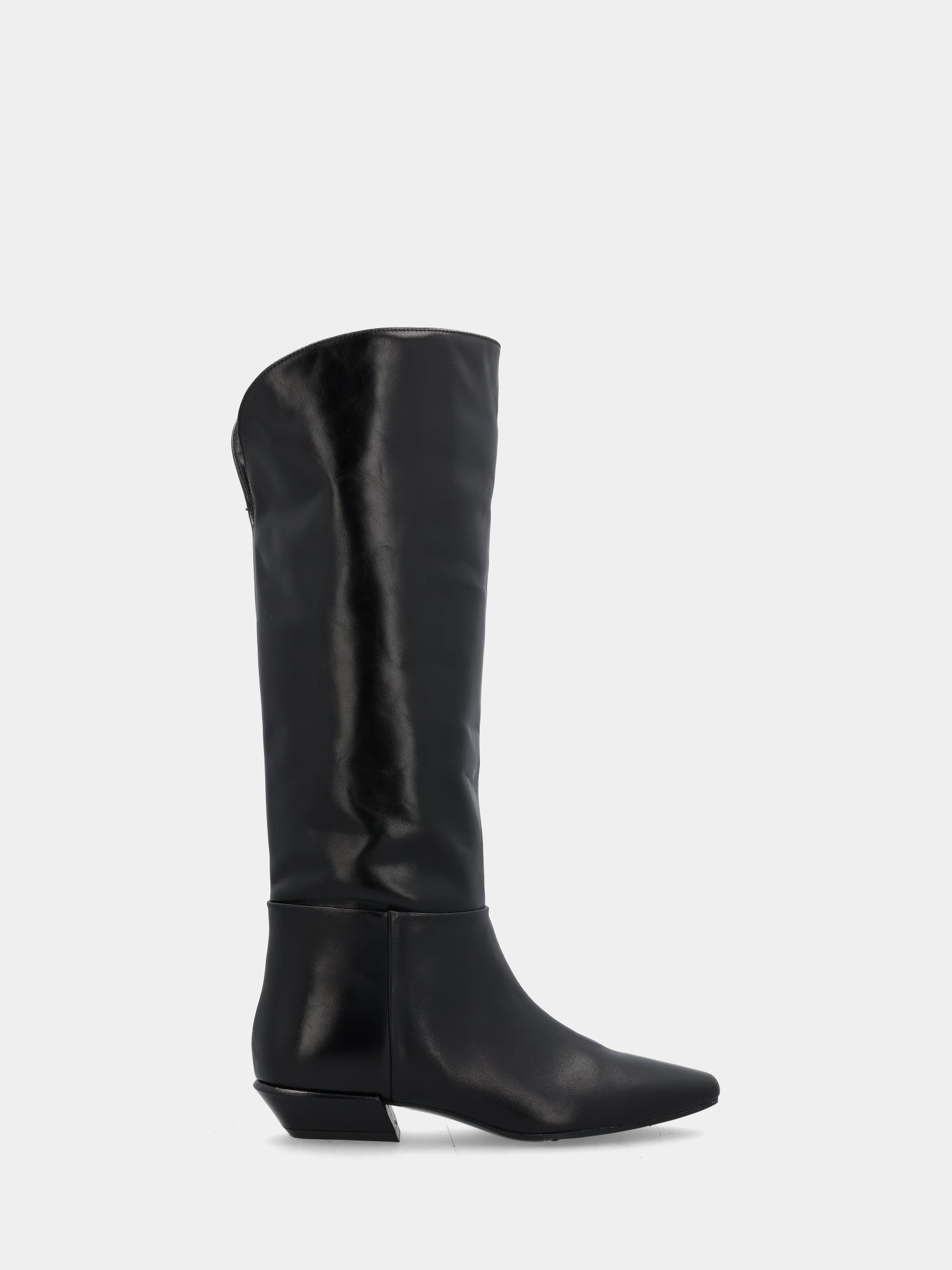 Oxford en cuir de veau noir à bout et tige retournés