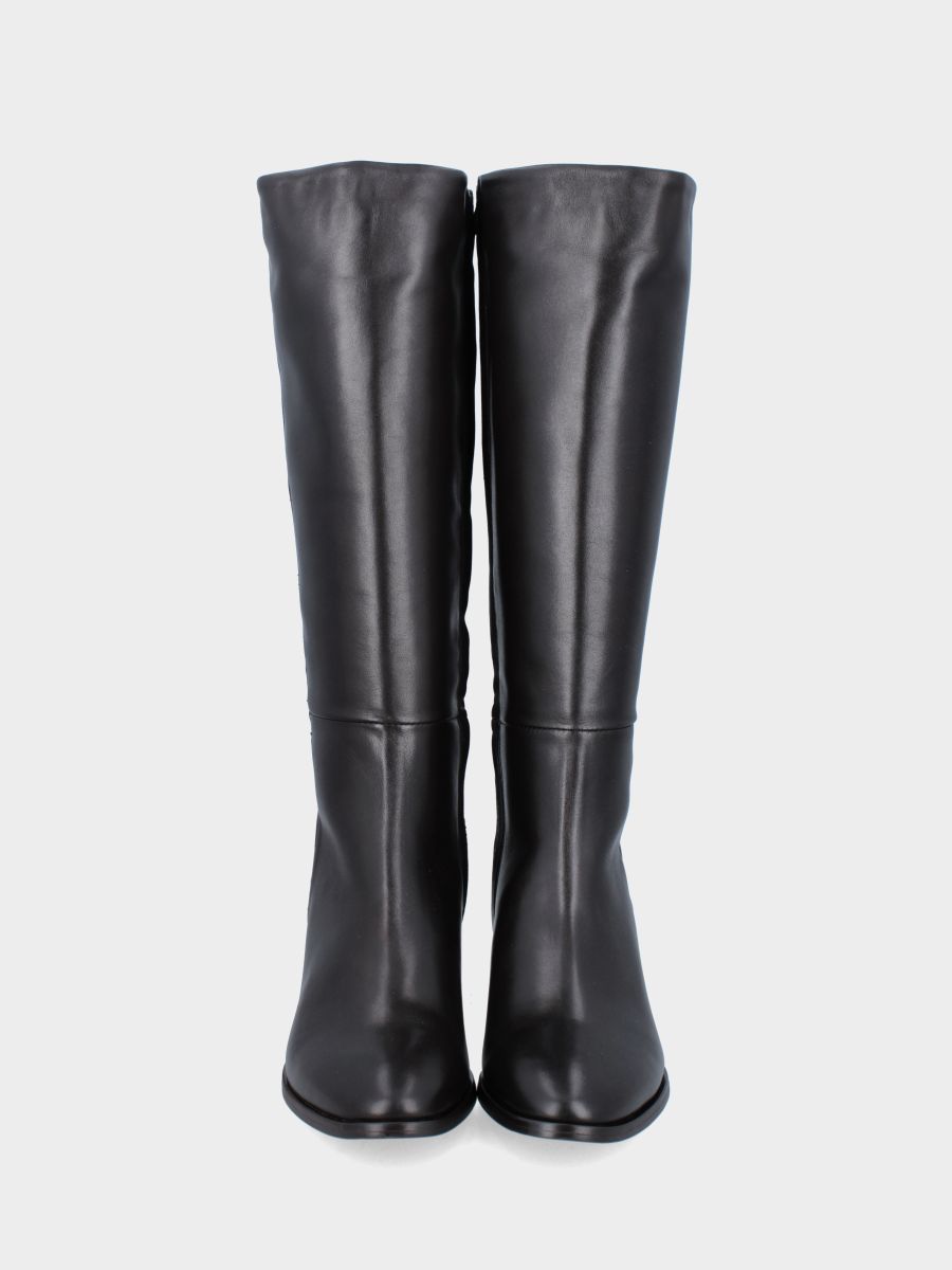 Botte en nappa marron foncé avec talon bloc