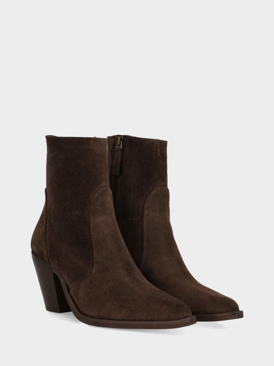 Camperos in crosta testa di moro con tacco monoblocco