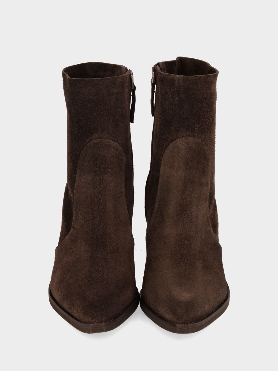 Camperos in crosta testa di moro con tacco monoblocco