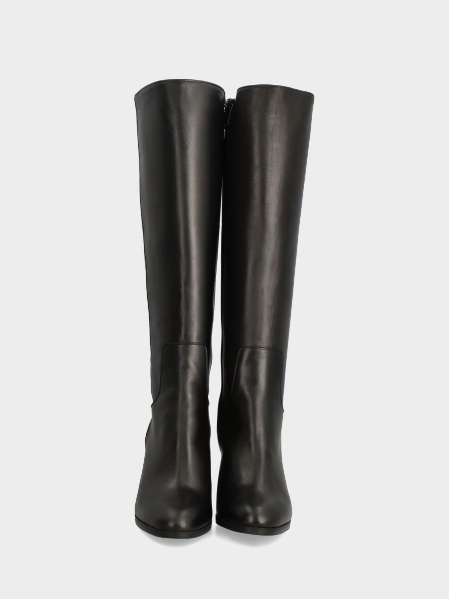 Botte en veau noir avec talon bloc