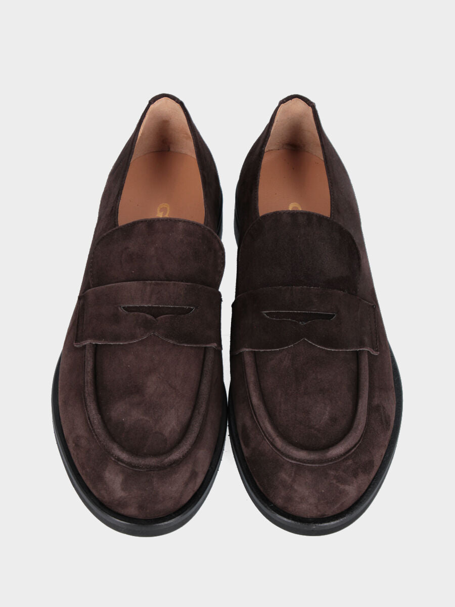 Sandalo monoblocco in vitello rosso con fascia ripiegata