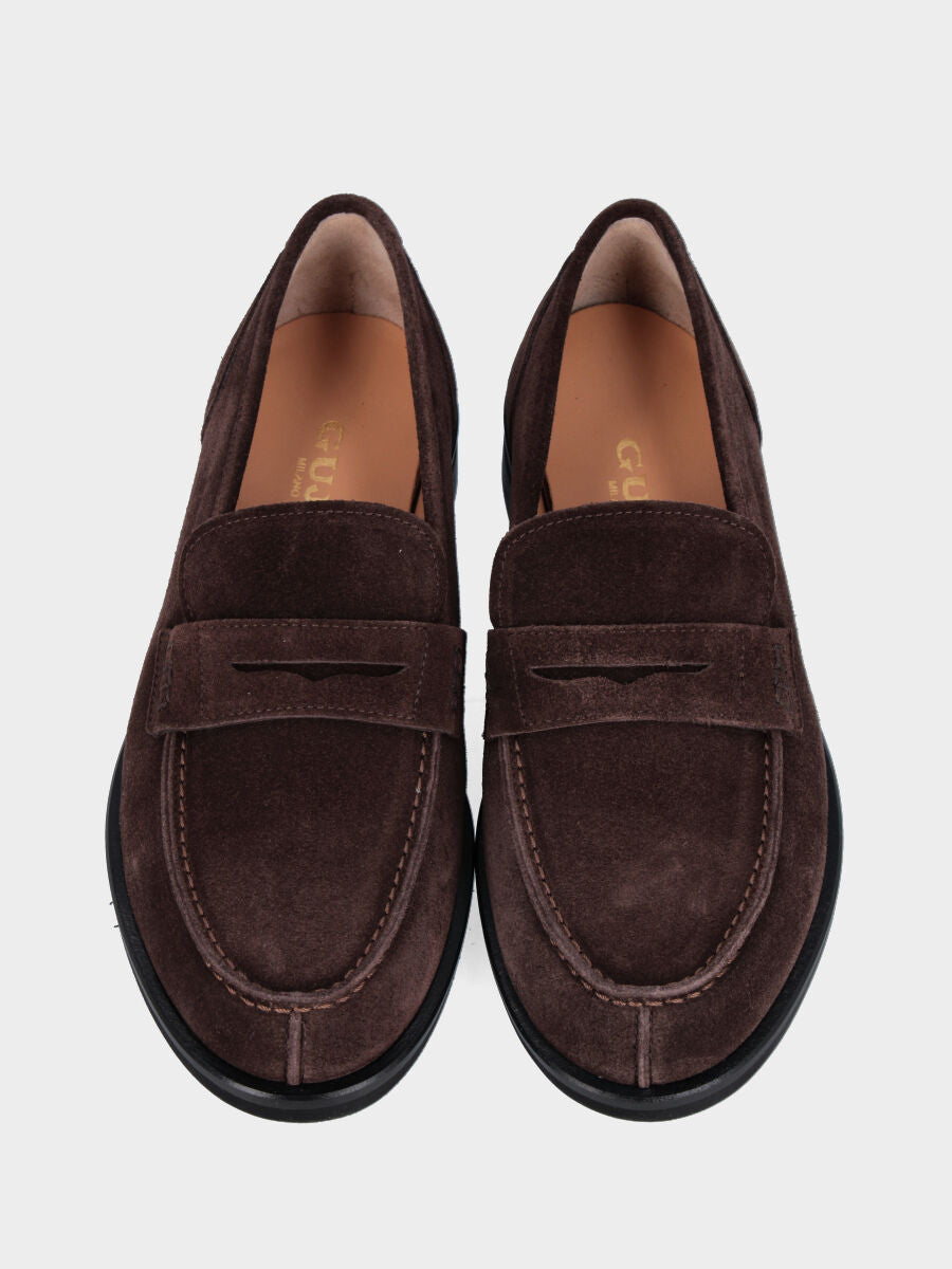 Sandalo monoblocco in vitello rosso con fascia ripiegata