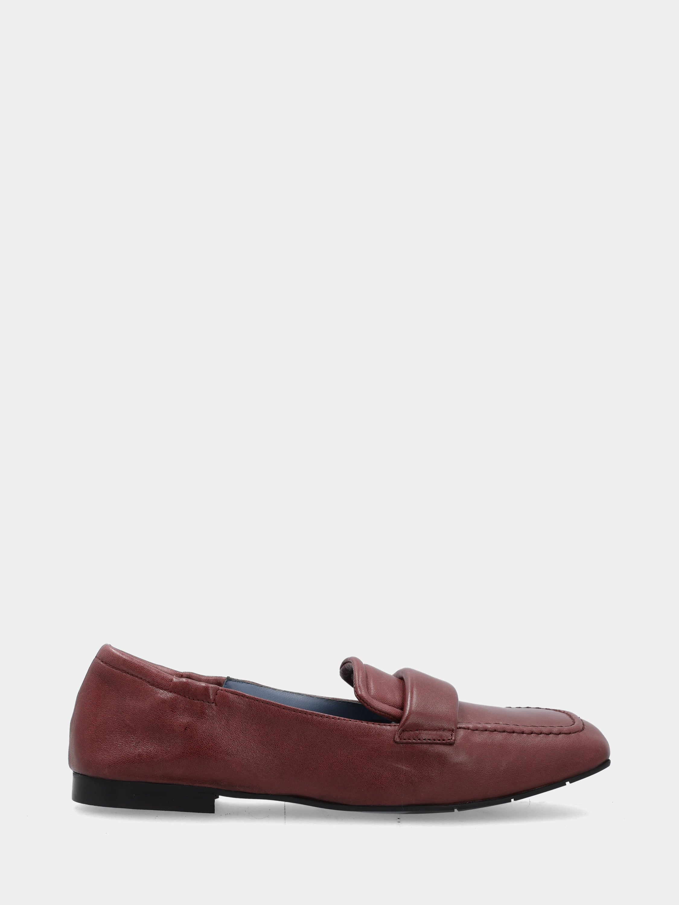 Sandalo monoblocco in vitello rosso con fascia ripiegata