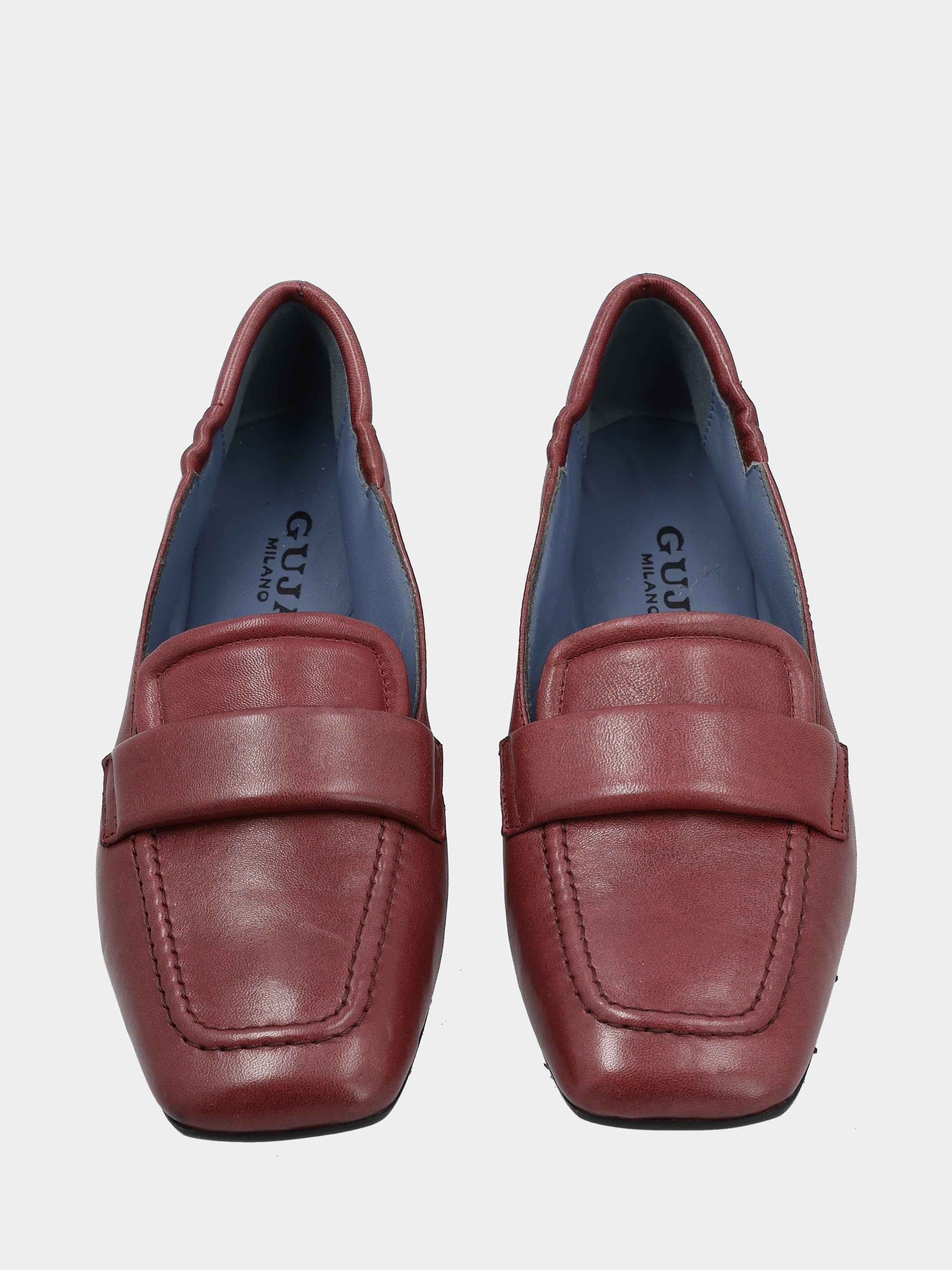 Sandalo monoblocco in vitello rosso con fascia ripiegata