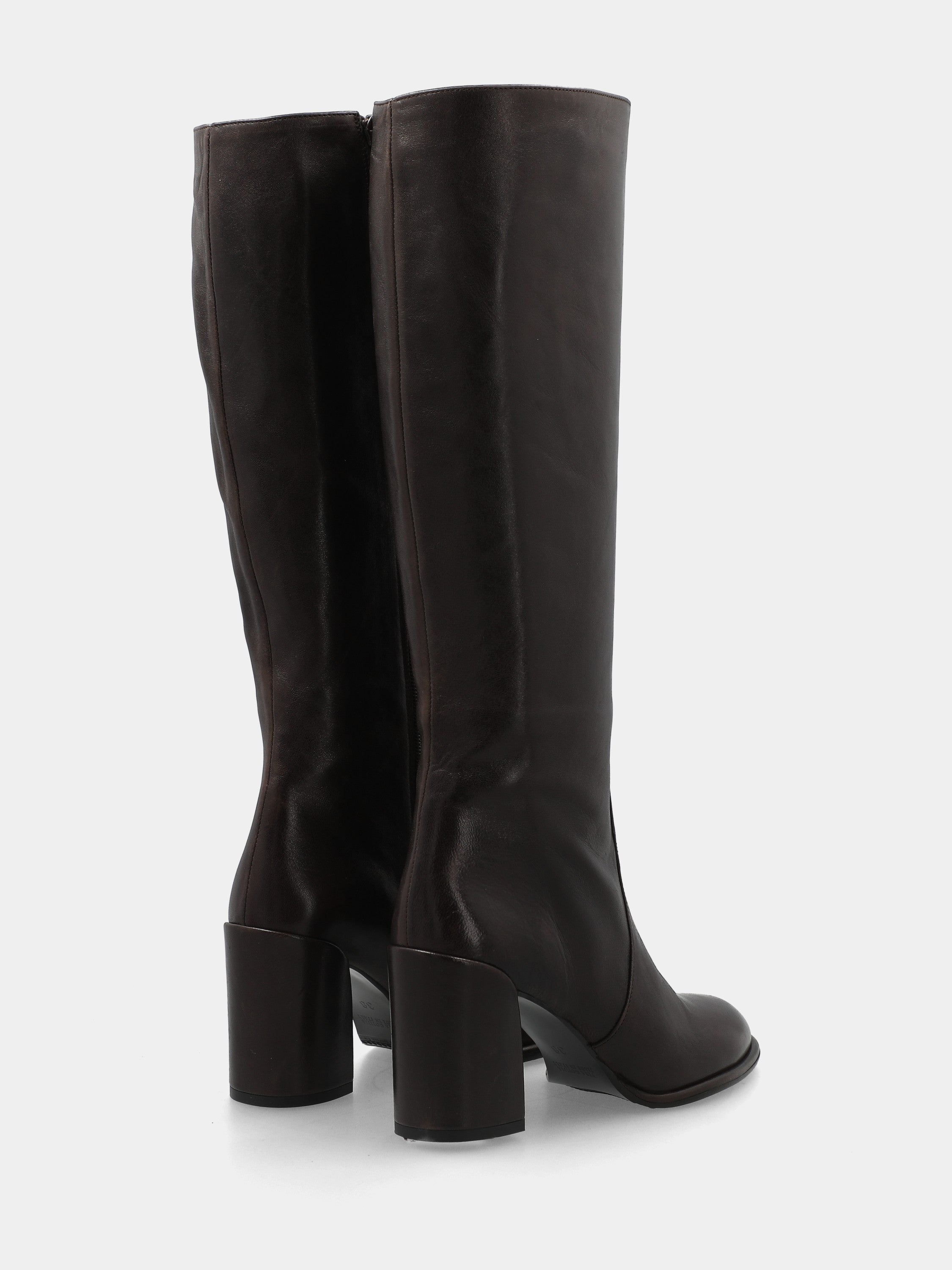 Stivale in nappa testa di moro con tacco 70mm e plateau 10mm