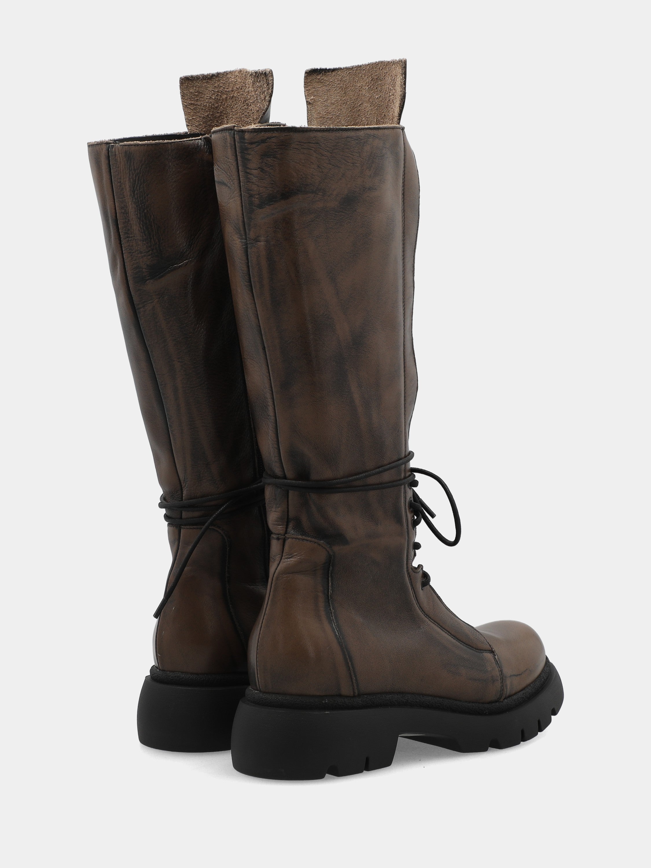 Boot de combat en nappa boue avec plateforme et fermeture éclair latérale