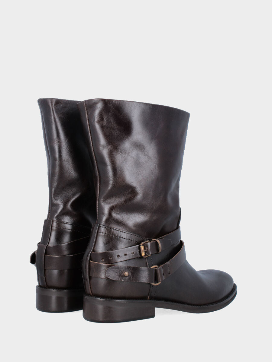 Camperos in vitello testa di moro con cinturini alla caviglia