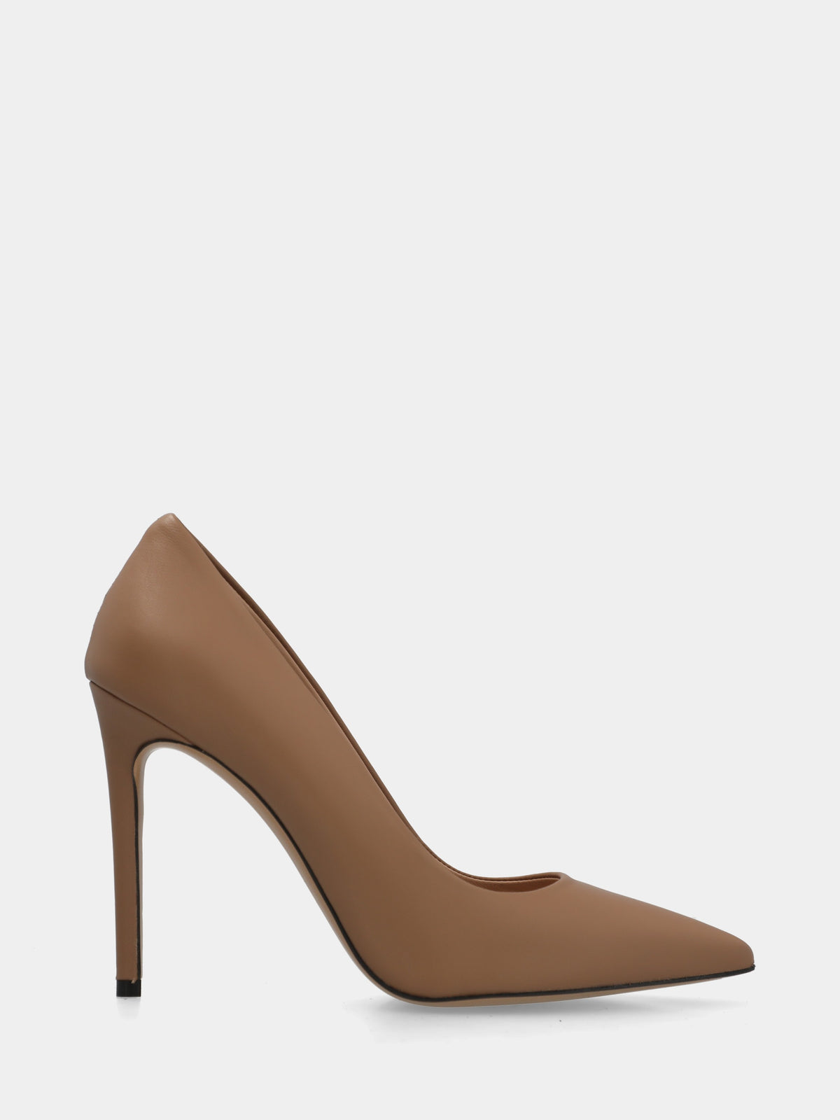 Décolleté in nappa beige con tacco a coda stiletto