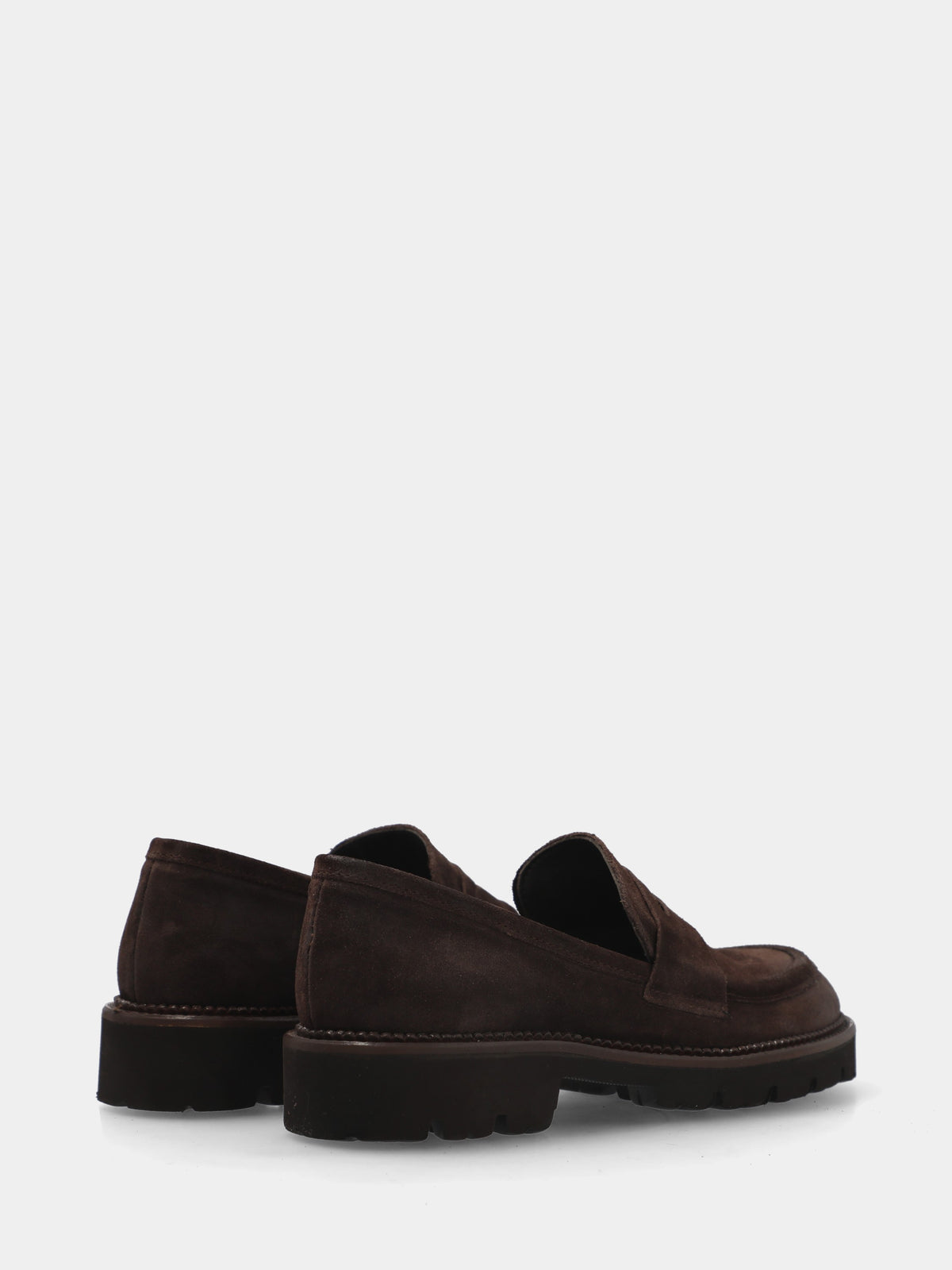 Mocassino in velour testa di moro con suola carrarmato