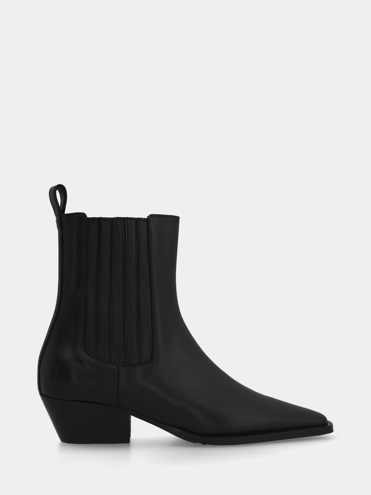 Stivaletto in vitello nero con elastici in pelle