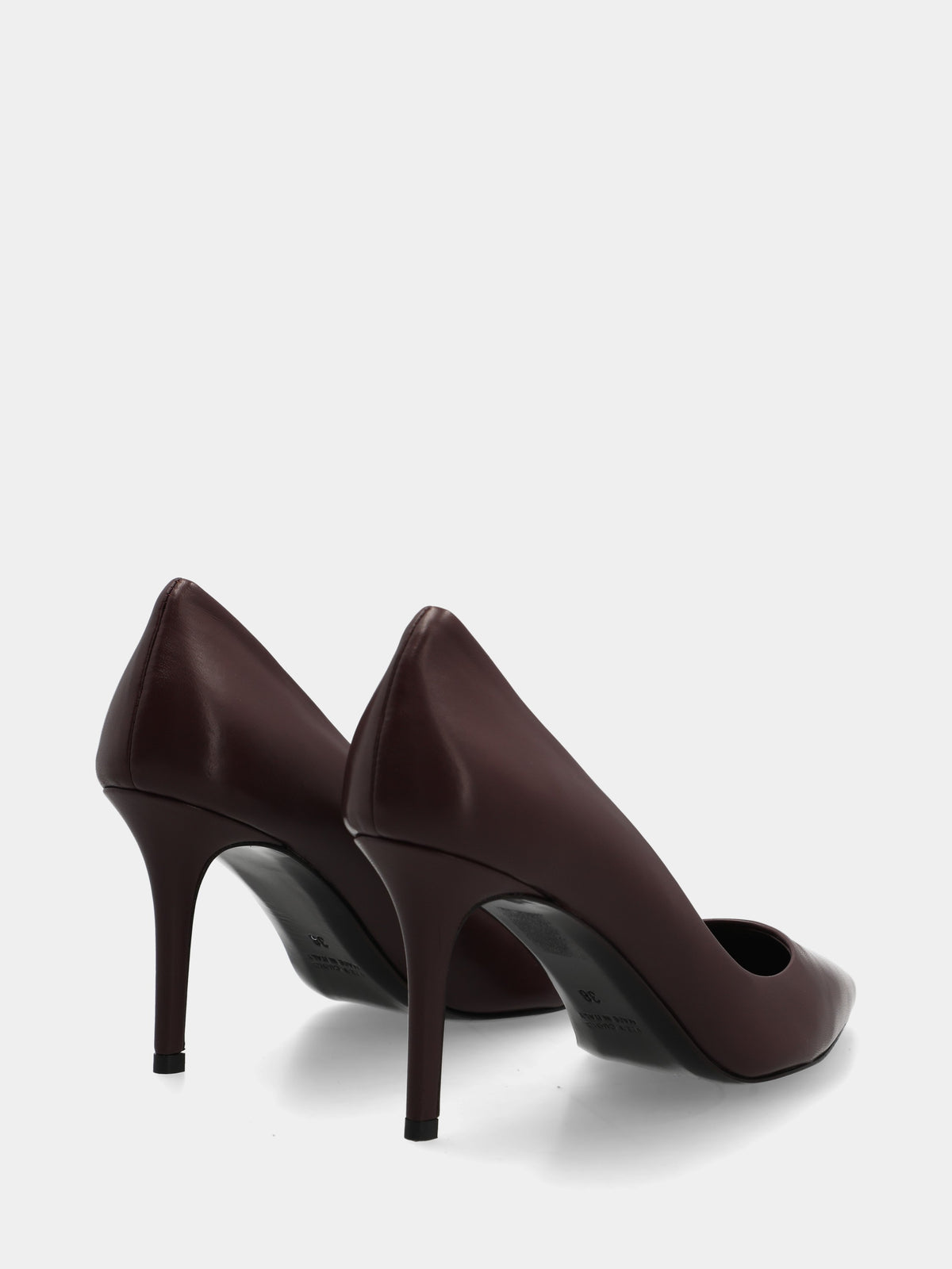 Décolleté in nappa bordeaux con tacco stiletto