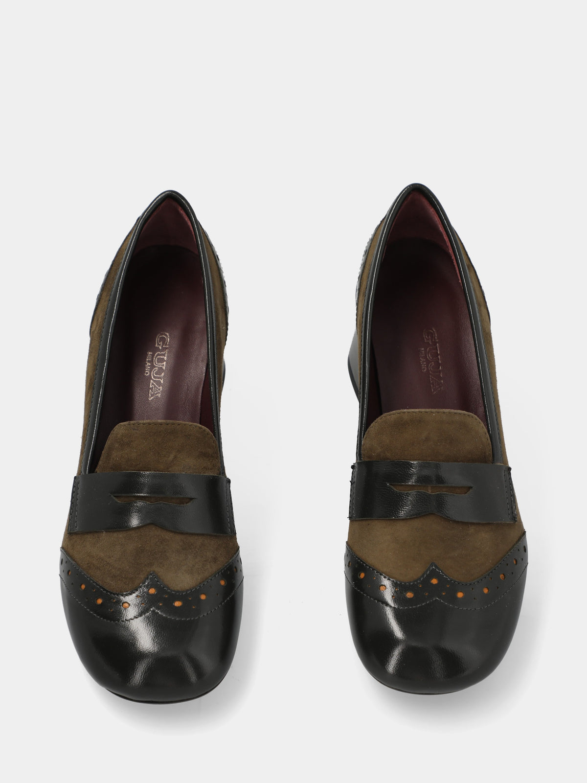 Mocassino in Verlux multicolor con mascherina bucherellata
